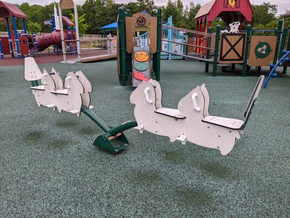 Jake's Place Playground in Delran NJ horse seesaw