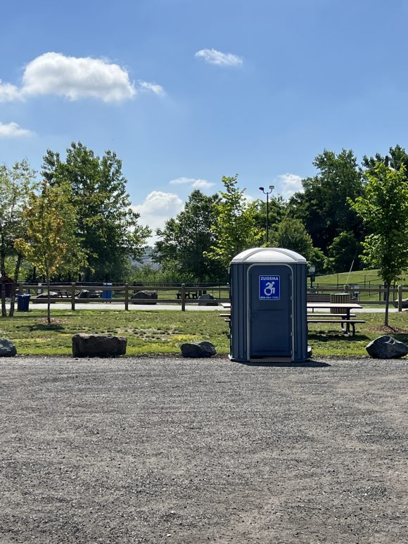 Mill Creek Point Park Playgrounds in Secaucus NJ port a potty 1