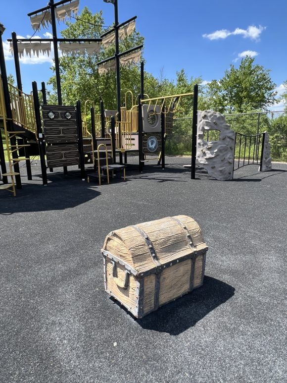 Treasure chest at Pirate's Cove Playground in Old Bridge Township New Jersey