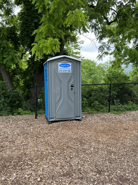 Porta Potty at Kids Kastle Station Park Playground in Sparta NJ