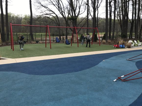 accessible swings at Regatta Playground in West Orange NJ