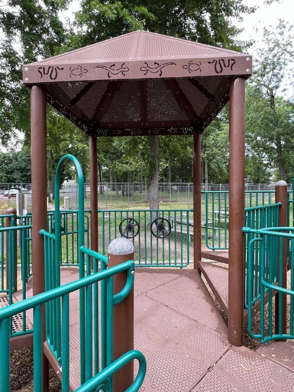 Saddle River County Park Playground in Ridgewood NJ shady area under canopy