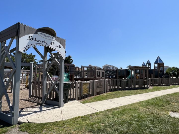 Shark Park Playground in Brigantine NJ entrance archway horizontal