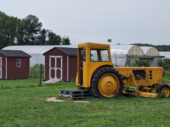 farm tractor at Terhune Orchards in Princeton, NJ