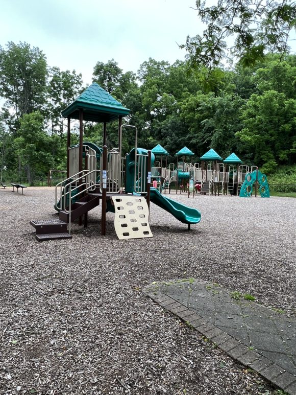 Vertical picture of BOTH Kids Kastle Station Park Playgrounds in Sparta NJ 1