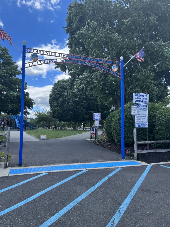 Veterans Memorial Park Playground in Clementon NJ park entrance