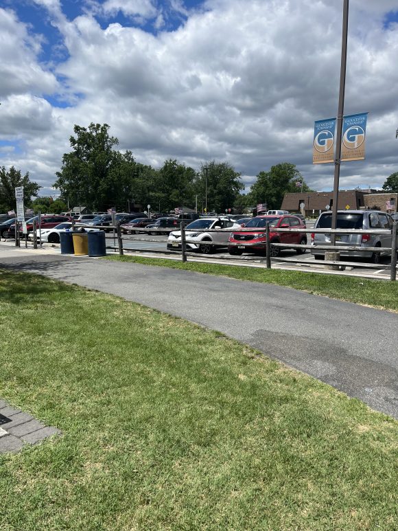 Parking lot at Veterans Memorial Park in Gloucester Township NJ