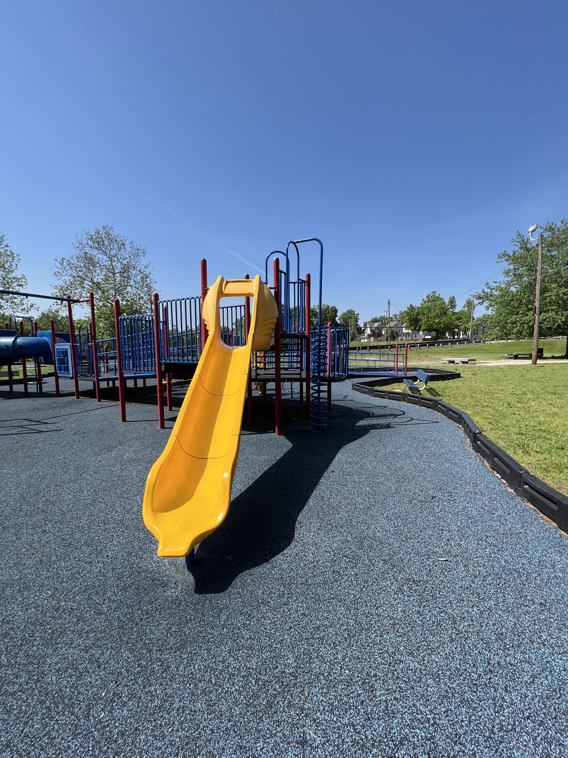 Waltman Park Playground in Millville NJ straight slide on newer equipment