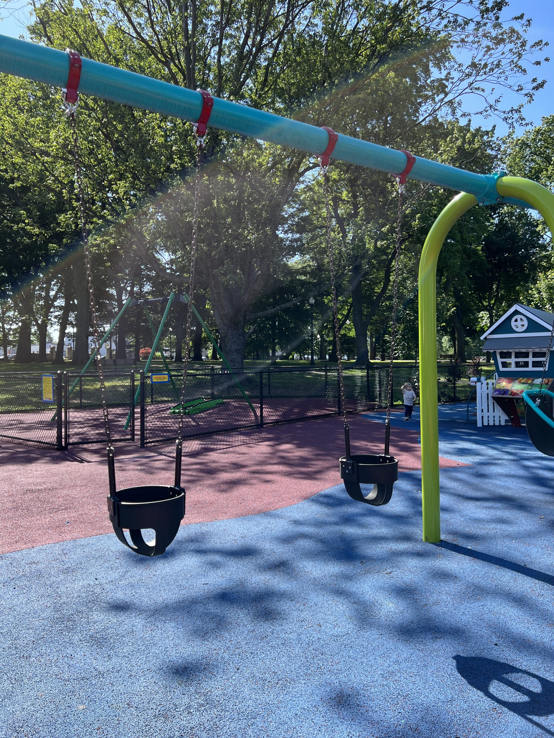 Watsessing Park Playground in Bloomfield NJ 2 baby swings
