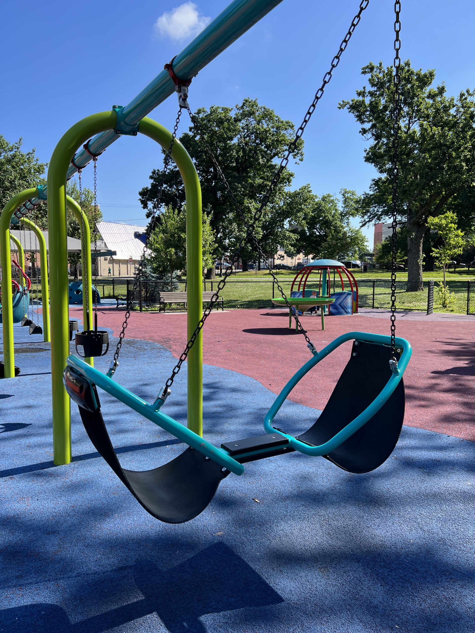 Watsessing Park Playground in Bloomfield NJ 2 person swing