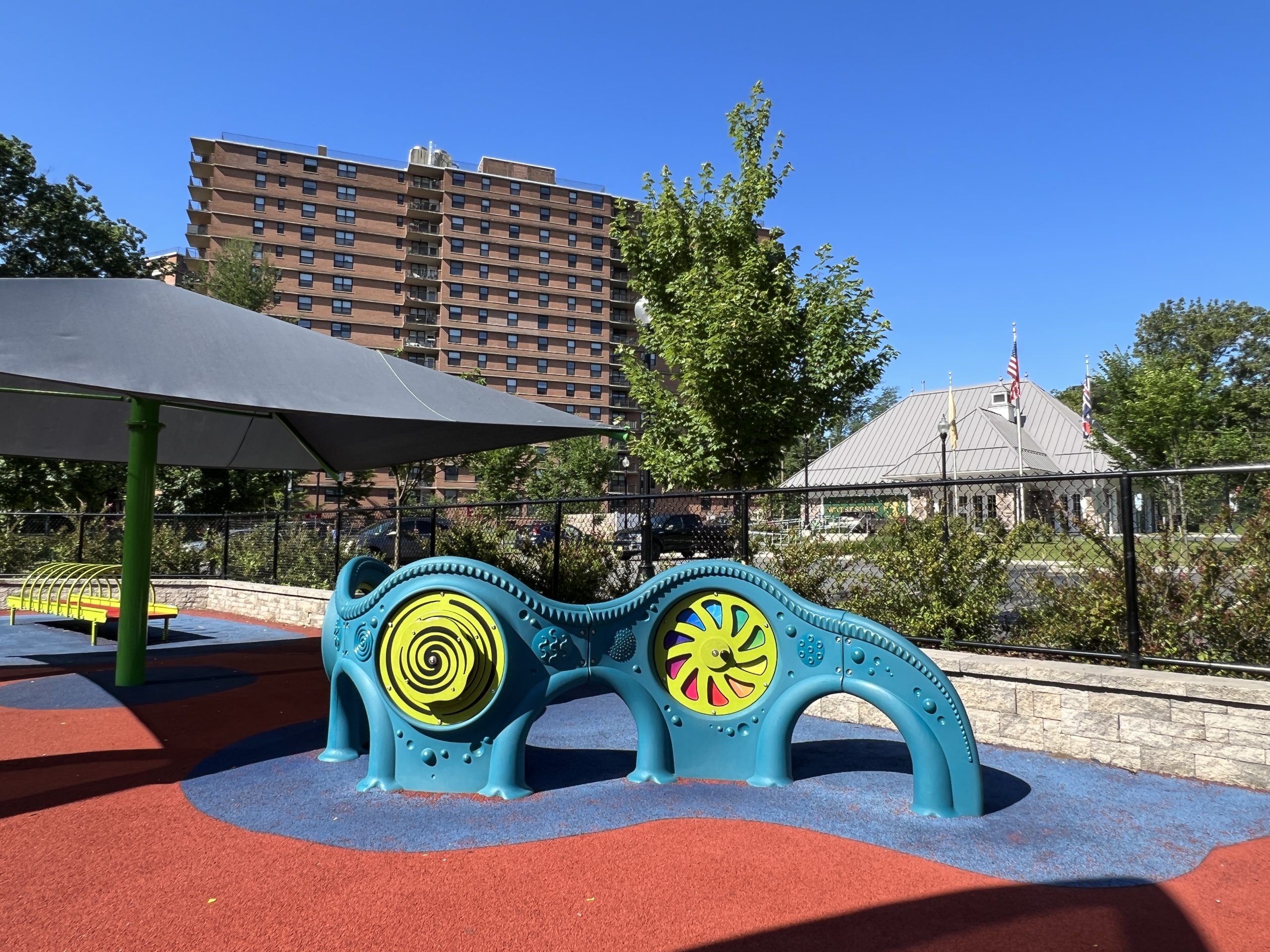 Watsessing Park Playground in Bloomfield NJ sensory play wall 1