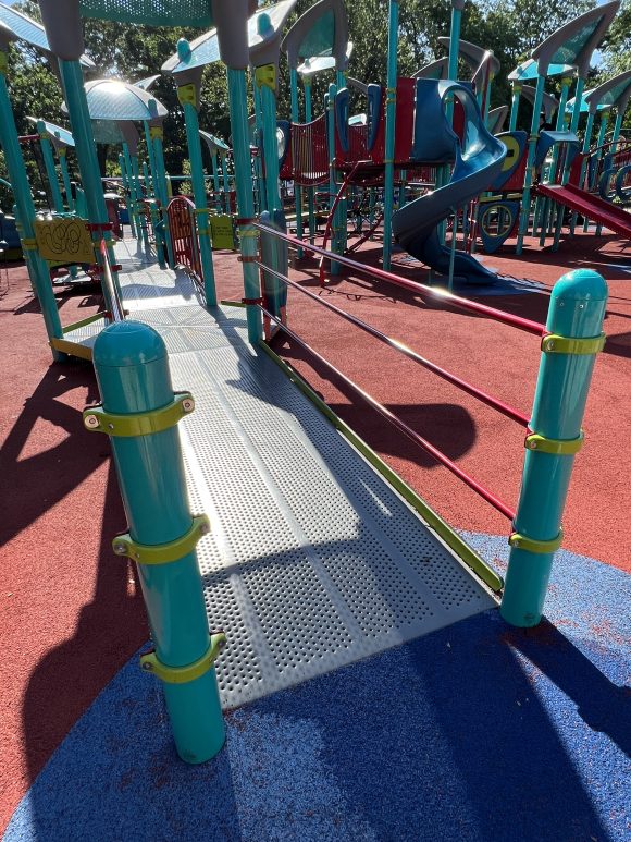 wheelchair accessible ramp at Watsessing Park Playground in Bloomfield NJ