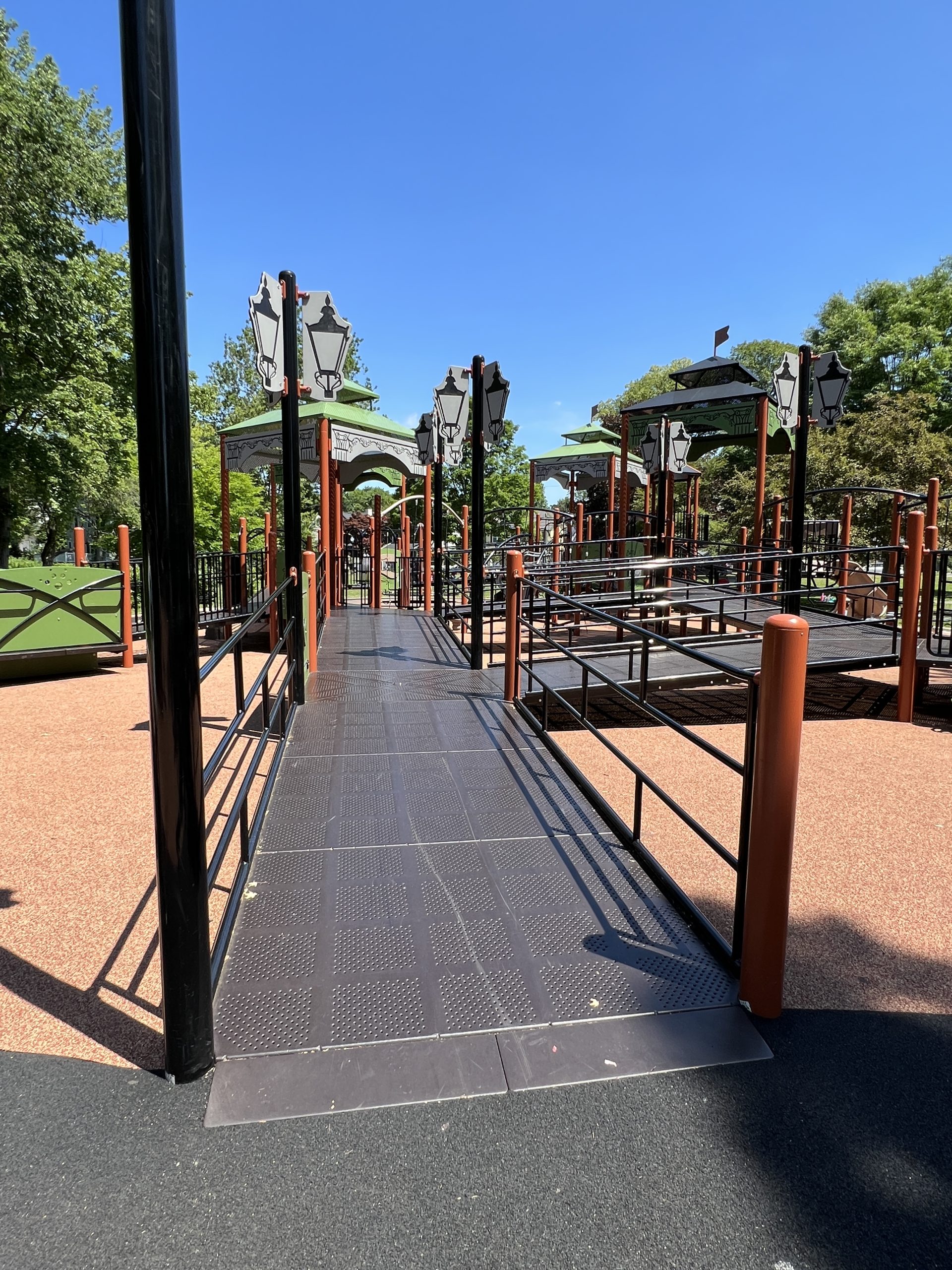 ACCESSIBLE ramp left tall at Mindowaskin Park Playground in Westfield NJ