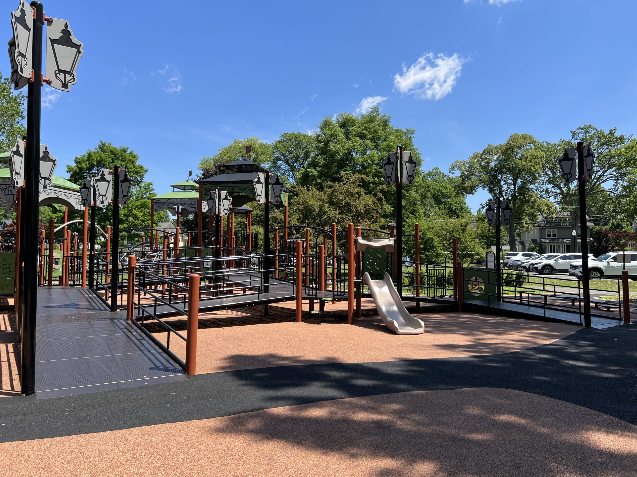 ACCESSIBLE ramps BOTH ramps at Mindowaskin Park Playground in Westfield NJ