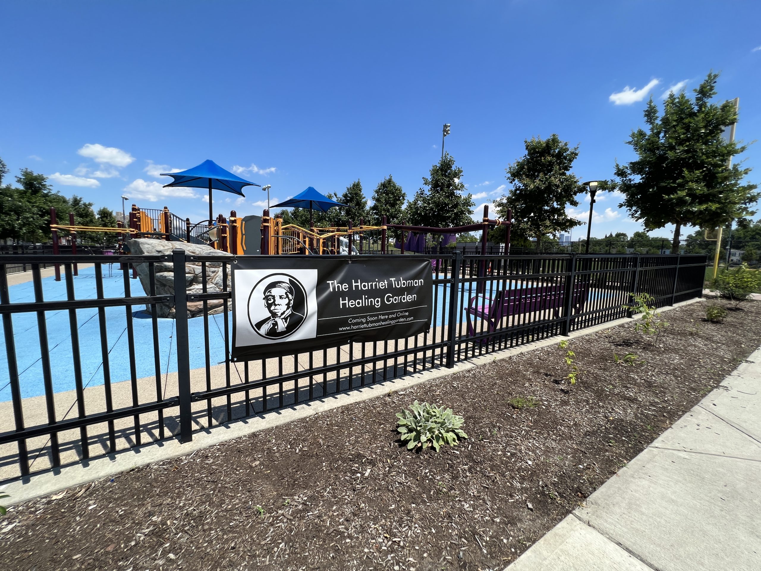 Berry Lane Park Playground in Jersey City NJ gate