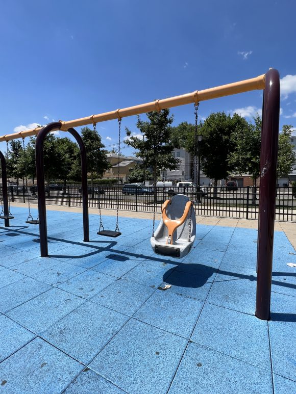 Berry Lane Park Playground in Jersey City NJ swings accessible