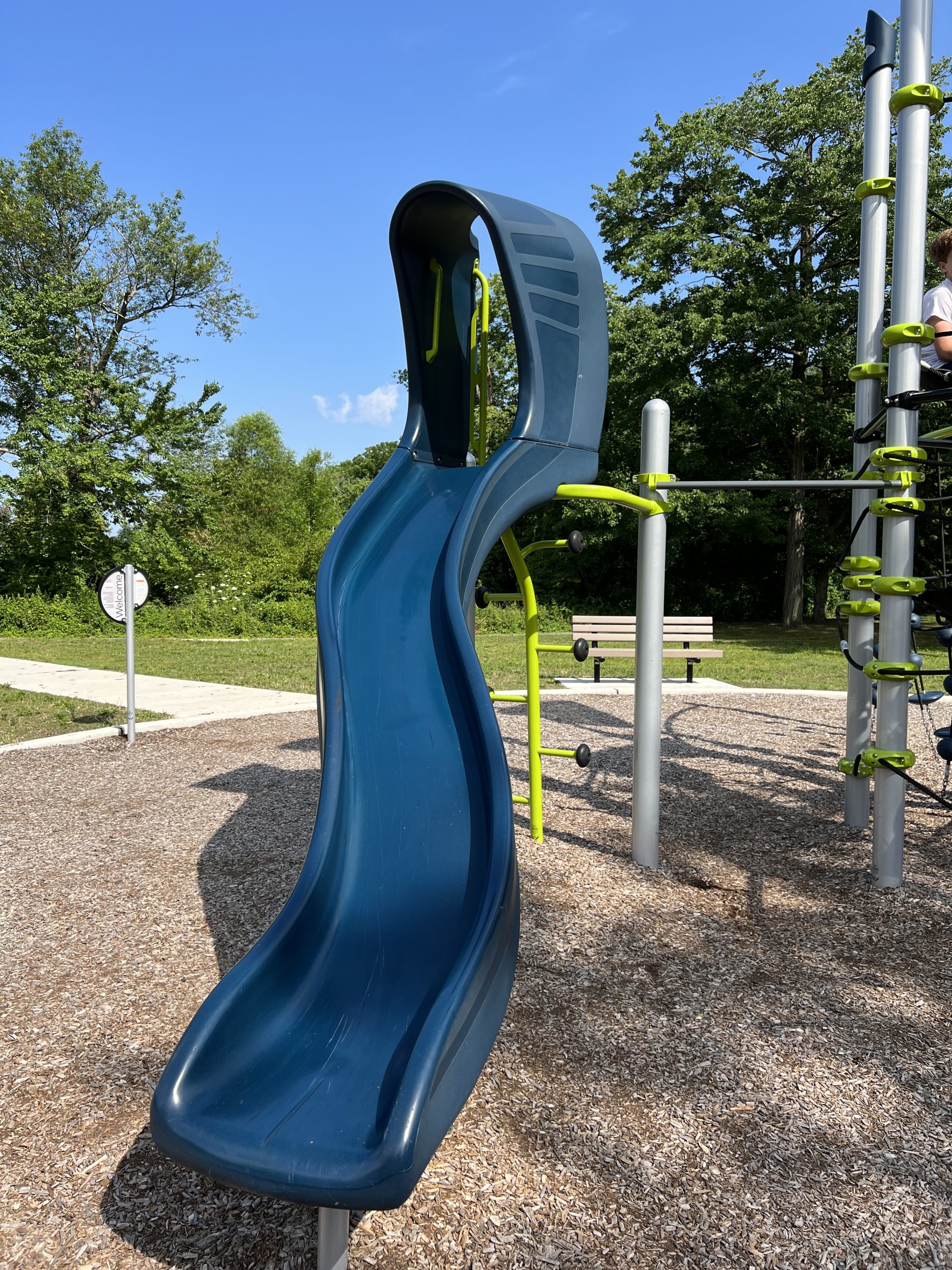 Climbing tower Playground at Berlin Park Playgrounds in Berlin New Jersey curvy slide