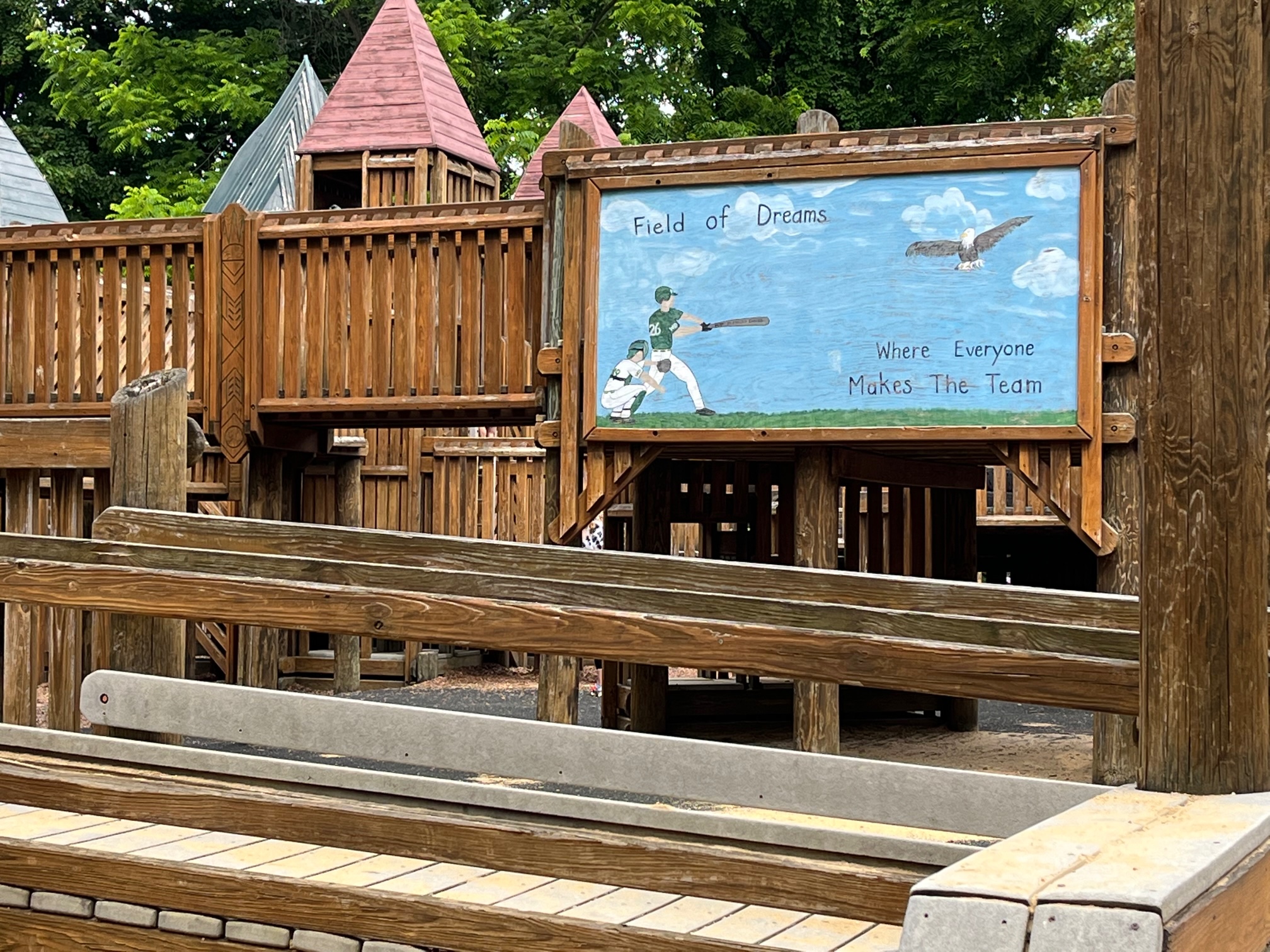 Field of Dreams Playground in West Deptford NJ sign inside play area