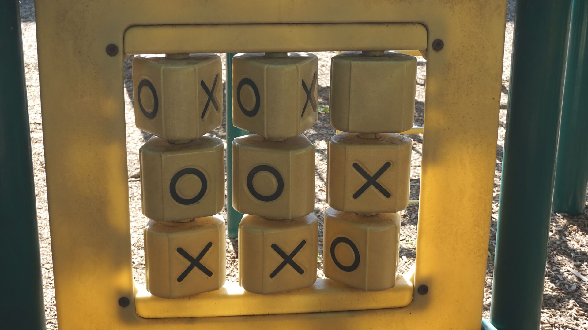 Fort Mott State Park playground in Pennsville NJ tic tac toe board