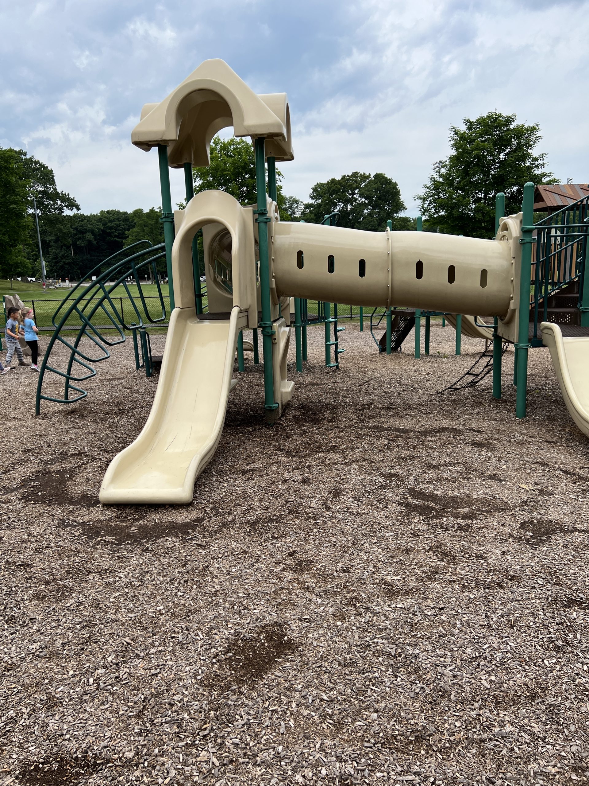 Franklin Lakes Borough Municipal Field Playground in Franklin Lakes NJ tan wavy slide 1a