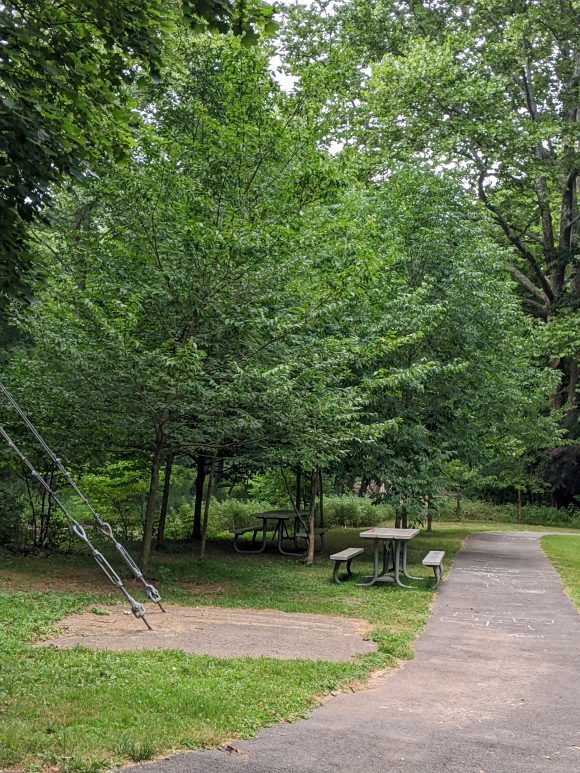 Frenchtown Boro Park Playground in Frenchtown, NJ Shaded Picnic Tables