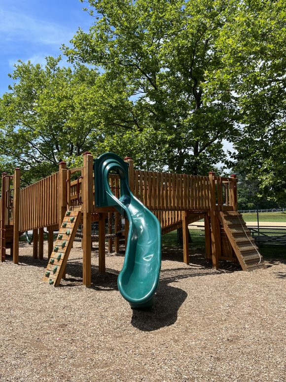 Gardner Field Playground in Denville NJ slightly curvy slide BEST
