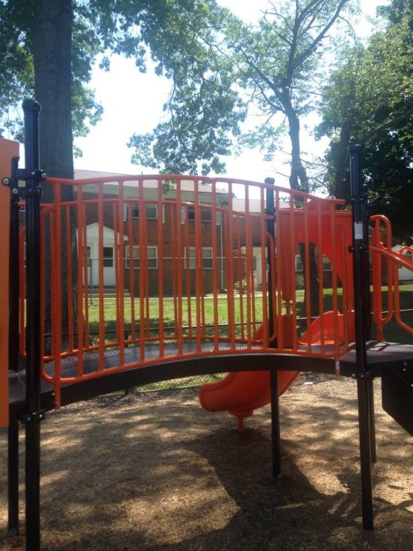 Hackettstown Community Park Playground in Hackettstown NJ bridge