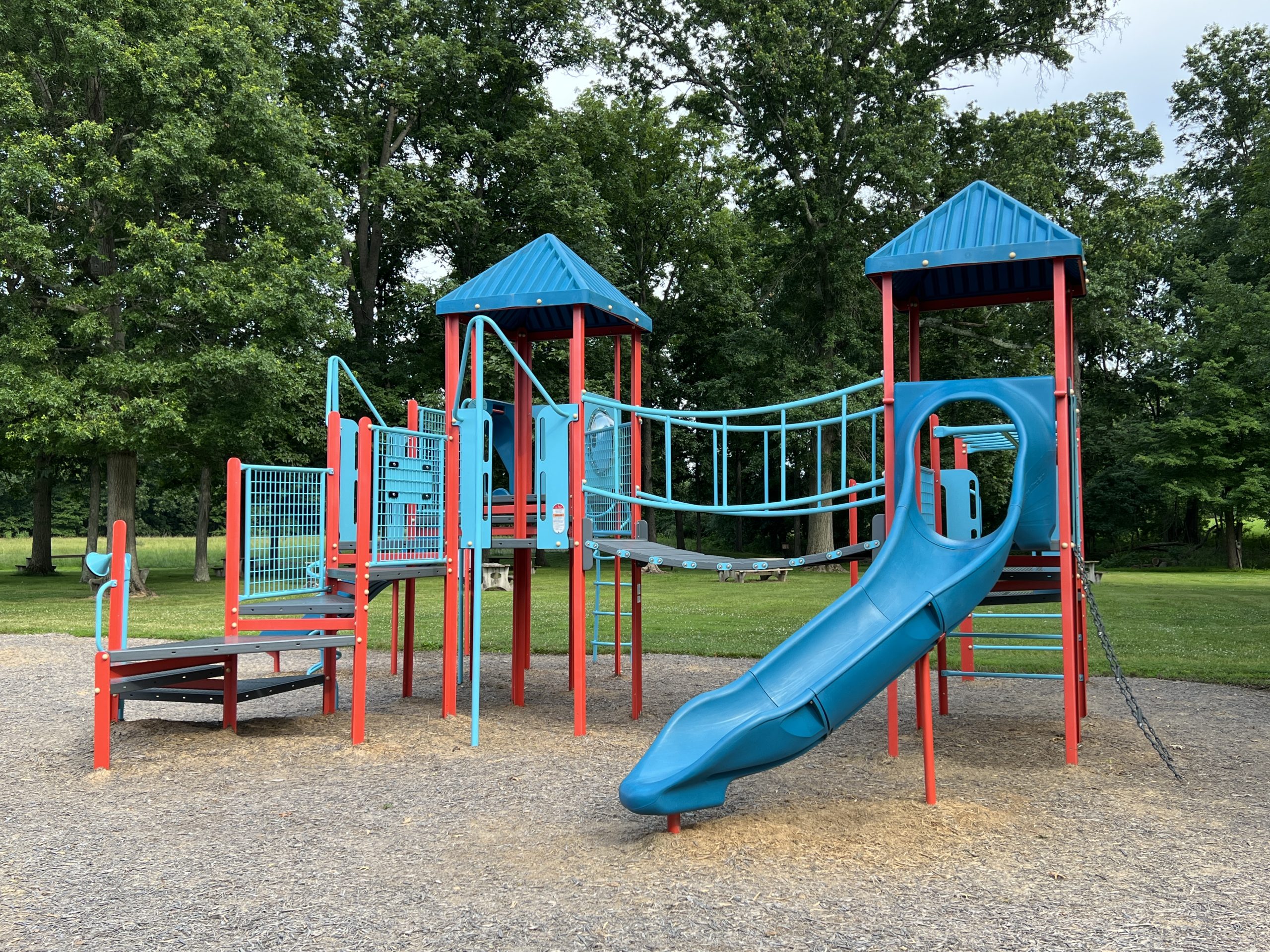 Horizontal picture of Kingwood Township Park Playground in Frenchtown NJ CLOSE UP