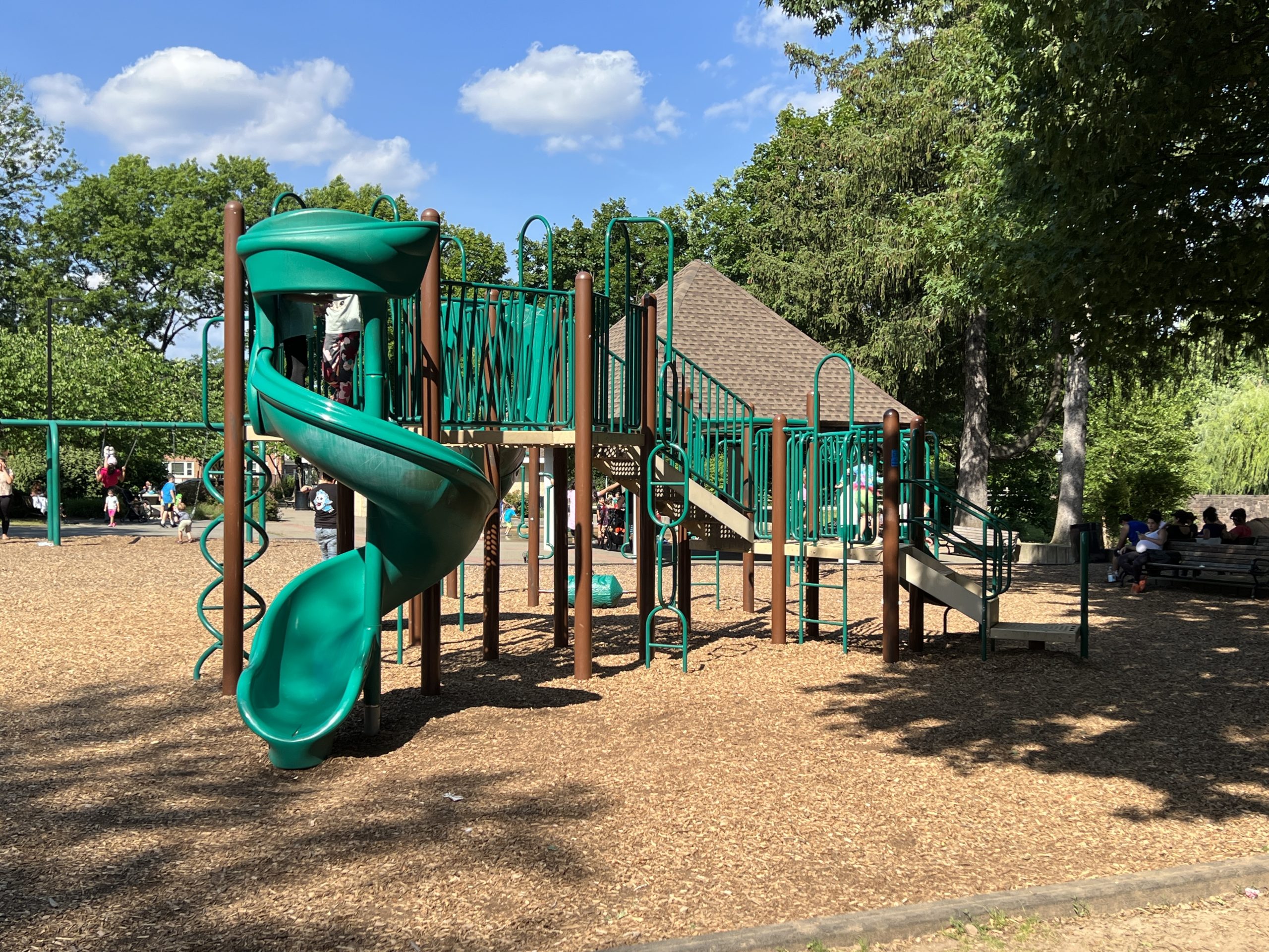 Horizontal picture of older kids playground at Weasel Brook Park Playground in Clifton NJ 1