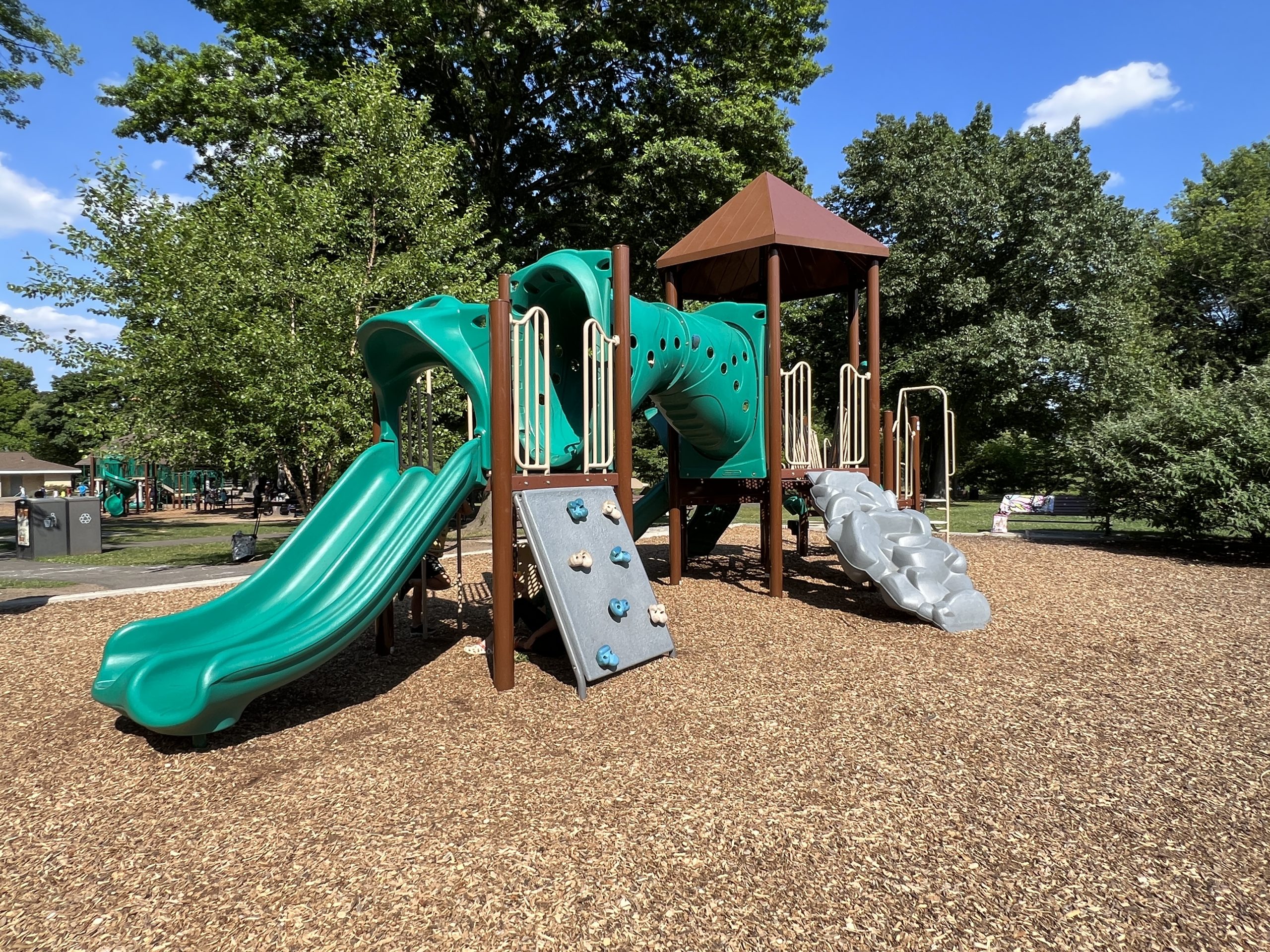 Horizontal picture of toddler playground at Weasel Brook Park Playground in Clifton NJ Good