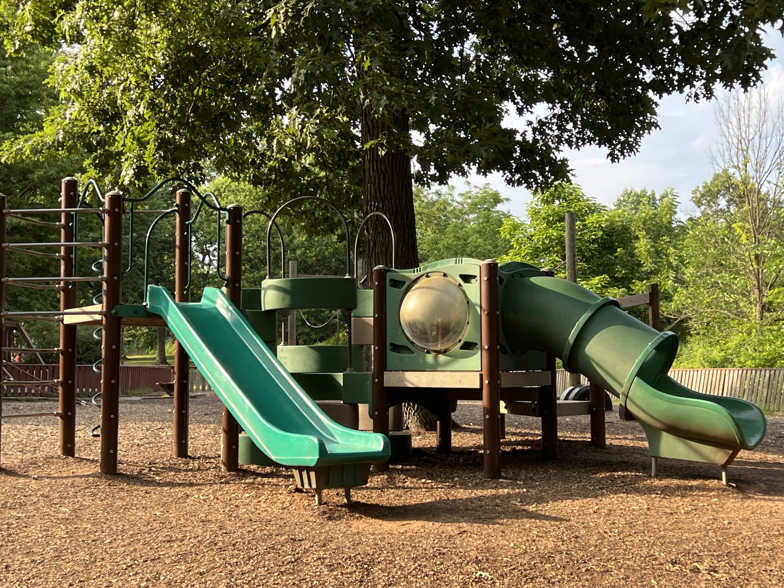 Kid Street Playground in Bridgewater NJ horizontal picture of back playground with 2 slides