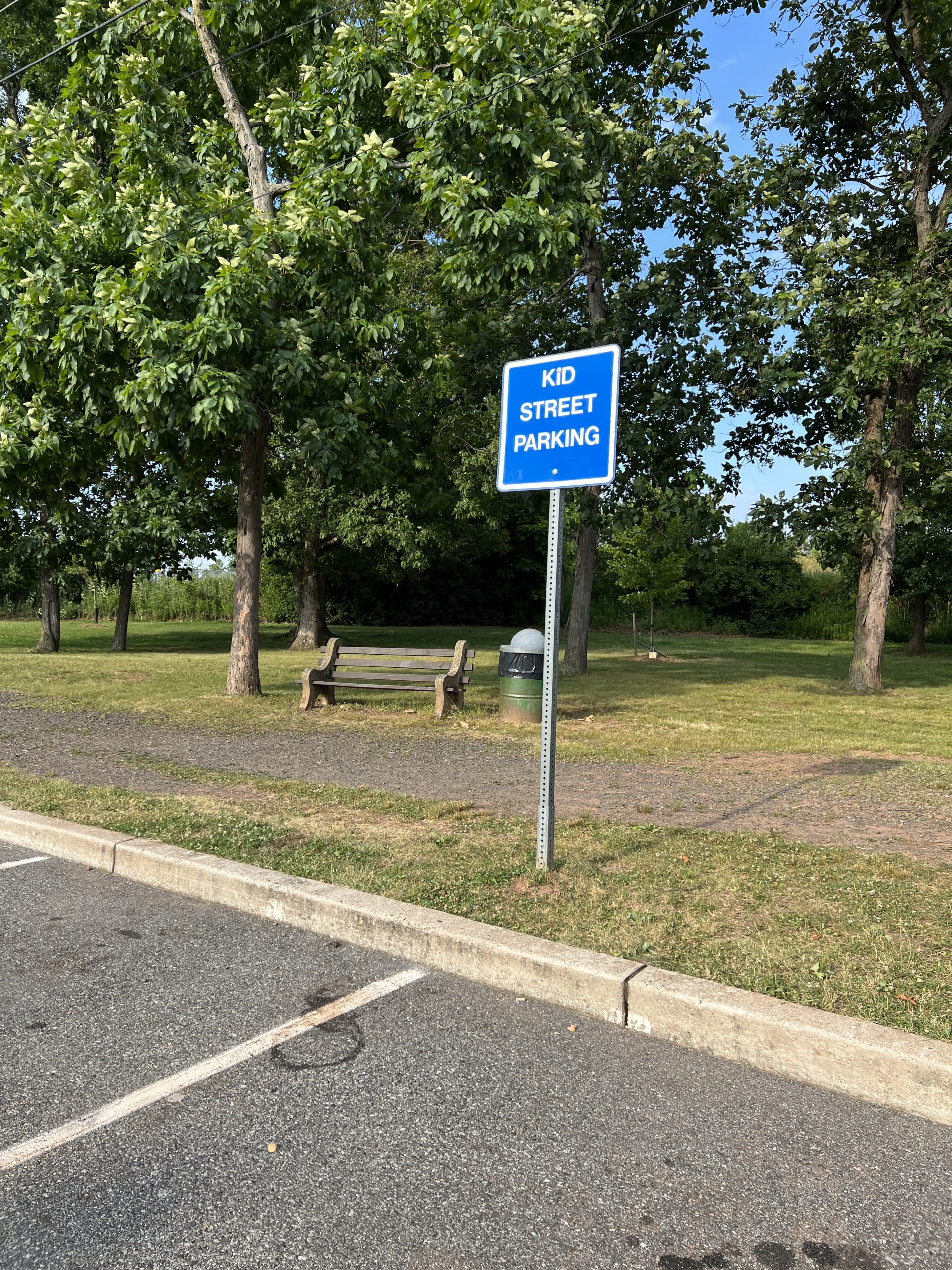 Kid Street Playground in Bridgewater NJ parking lot sign