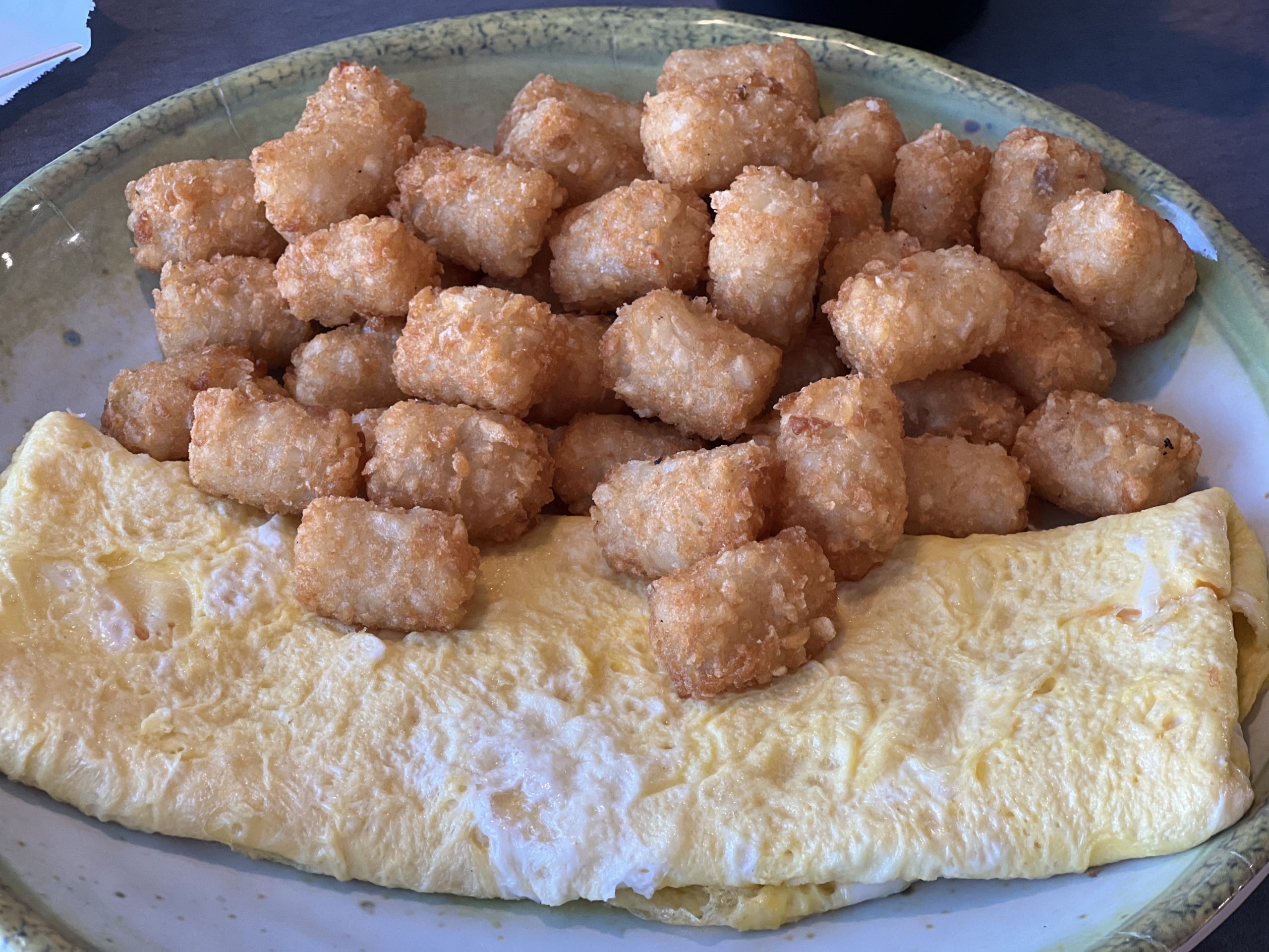 Marvis Pancake House in North Wildwood Egg omelet with tater tots