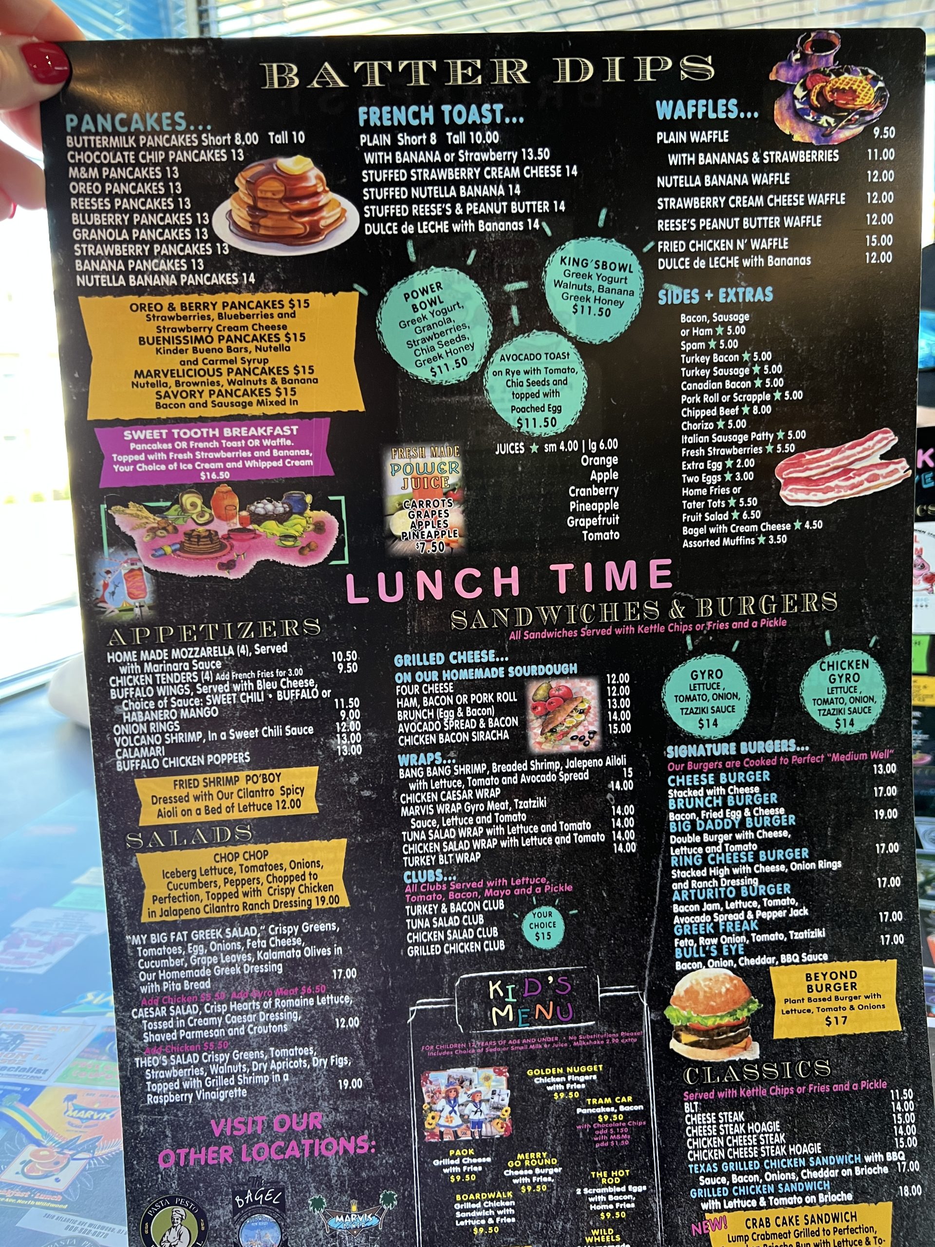 Marvis Pancake House in North Wildwood Lunch Menu