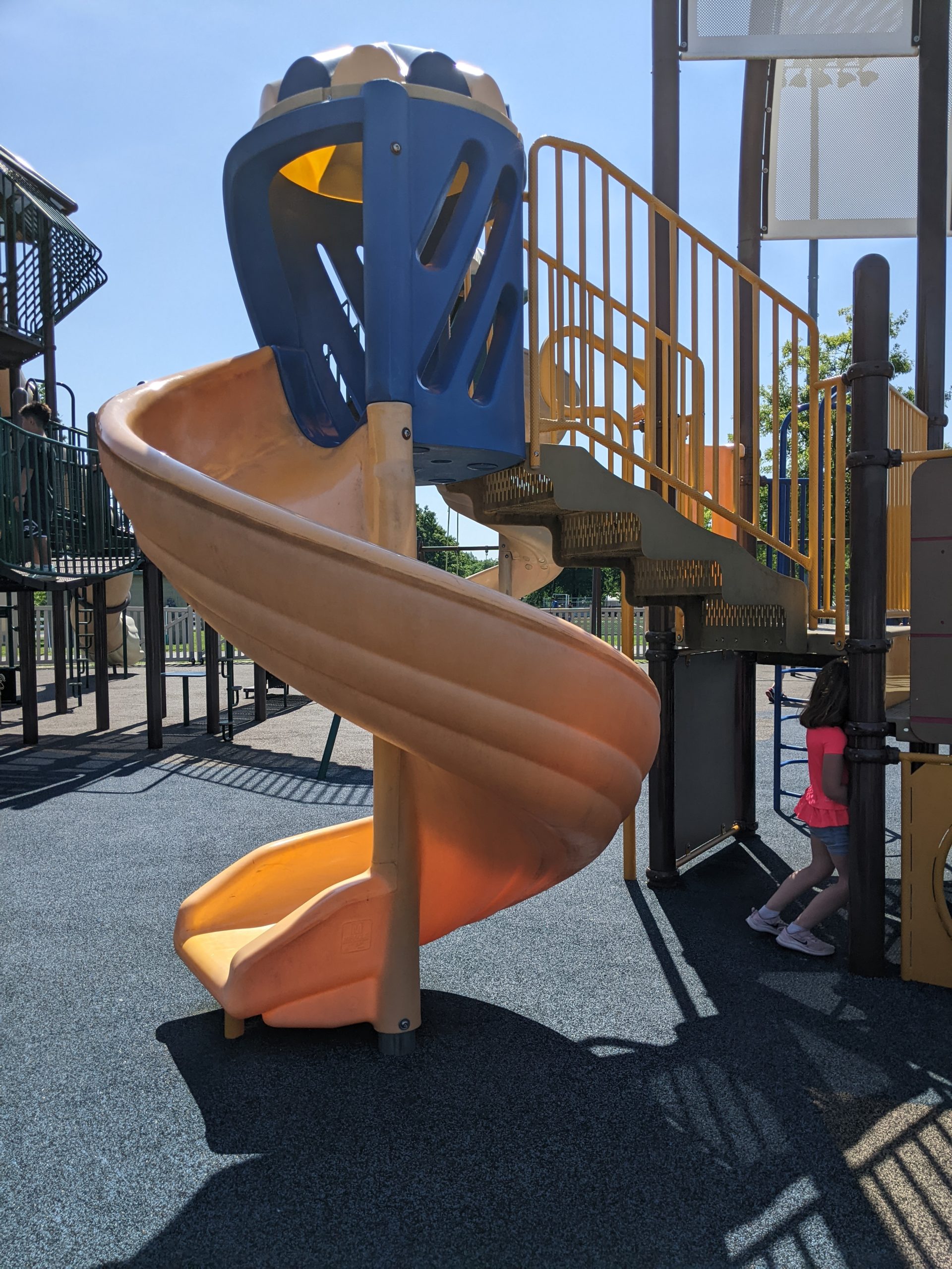Memorial Park Playground in Marlton NJ Slides smaller twisting slide
