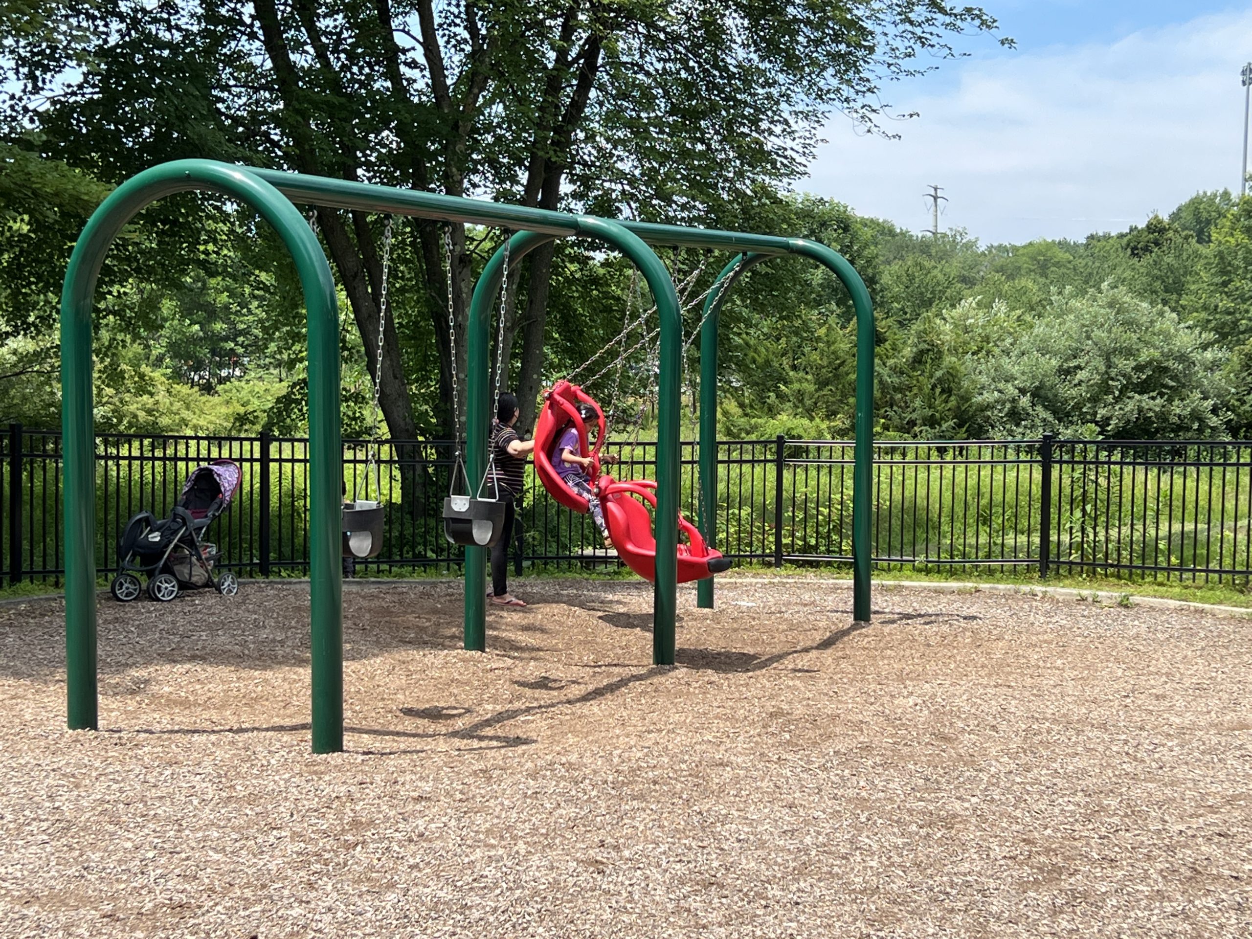 Montville Community Playground in Montville NJ SWINGS baby and accessible uSE