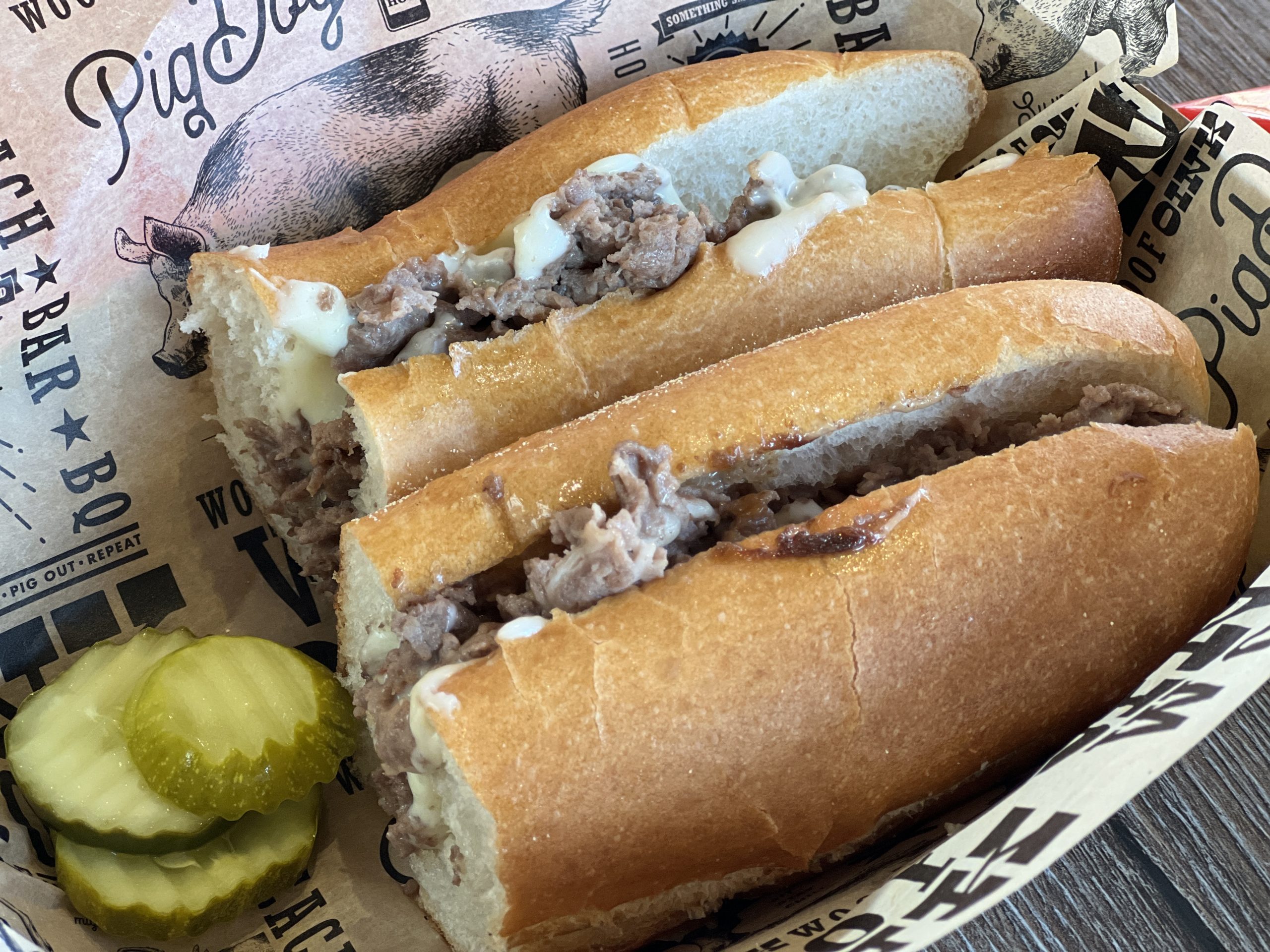 Morey's Piers PigDog Beach Bar Philly cheesteak