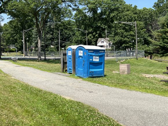 Port a potties at Modick Park Playground in Hopatcong NJ