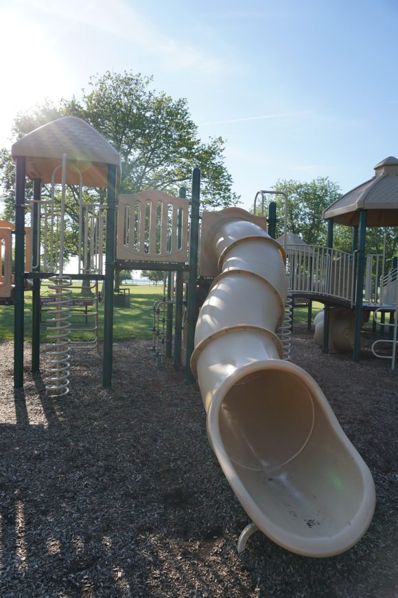 Riverview Beach Park Playground in Pennsville NJ Tunnel SLIDE front