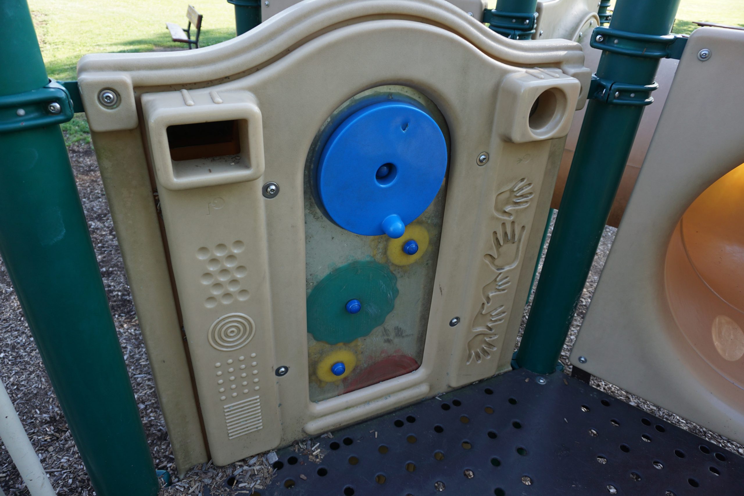 Riverview Beach Park Playground in Pennsville NJ sensory play close up