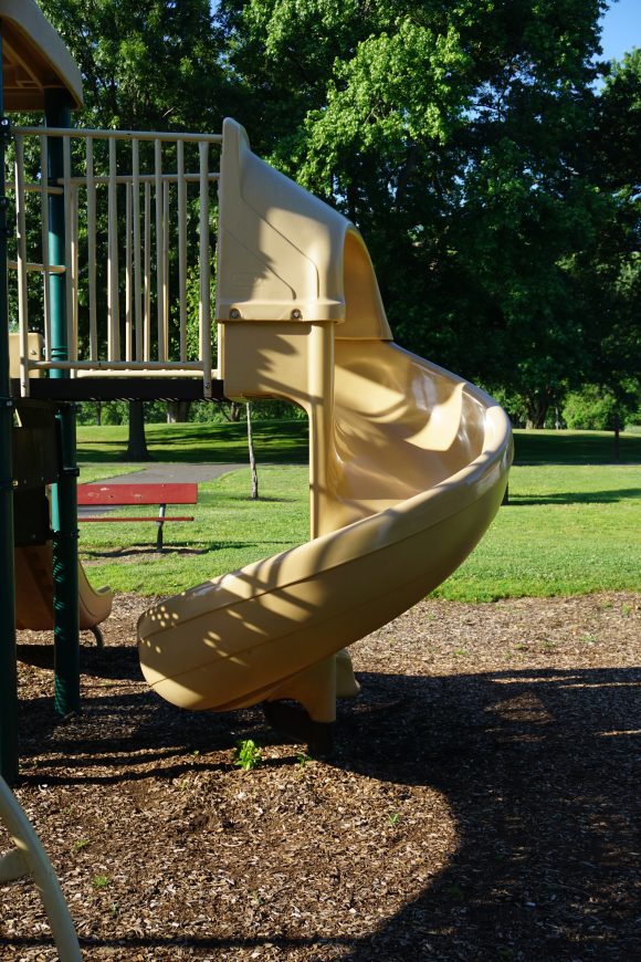 Riverview Beach Park Playground in Pennsville NJ twisting slide