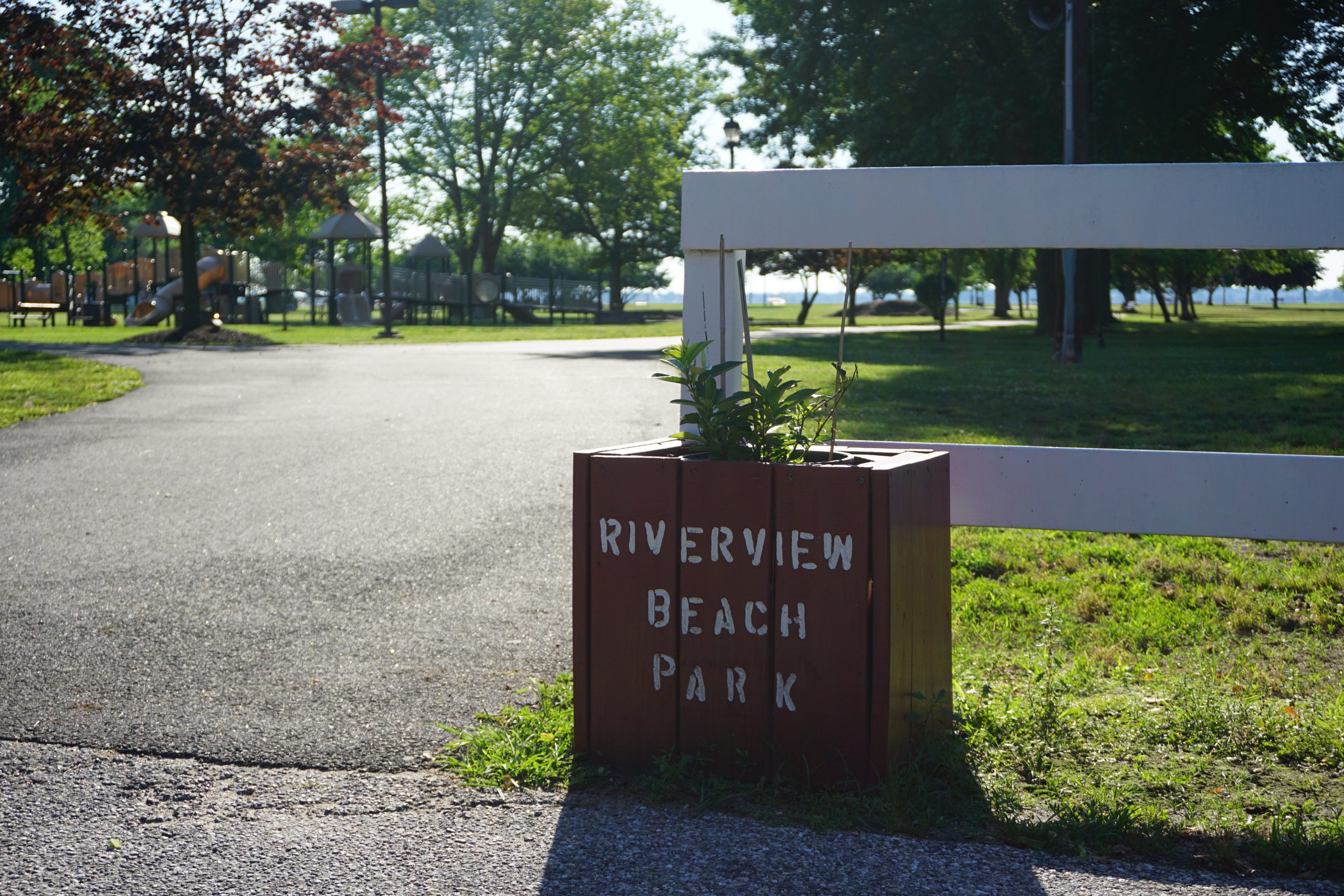 Riverview Beach Park in Pennsville NJ gate at entry