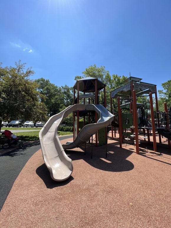 SLIDE 2 curvy slides together at Mindowaskin Park Playground in Westfield NJ