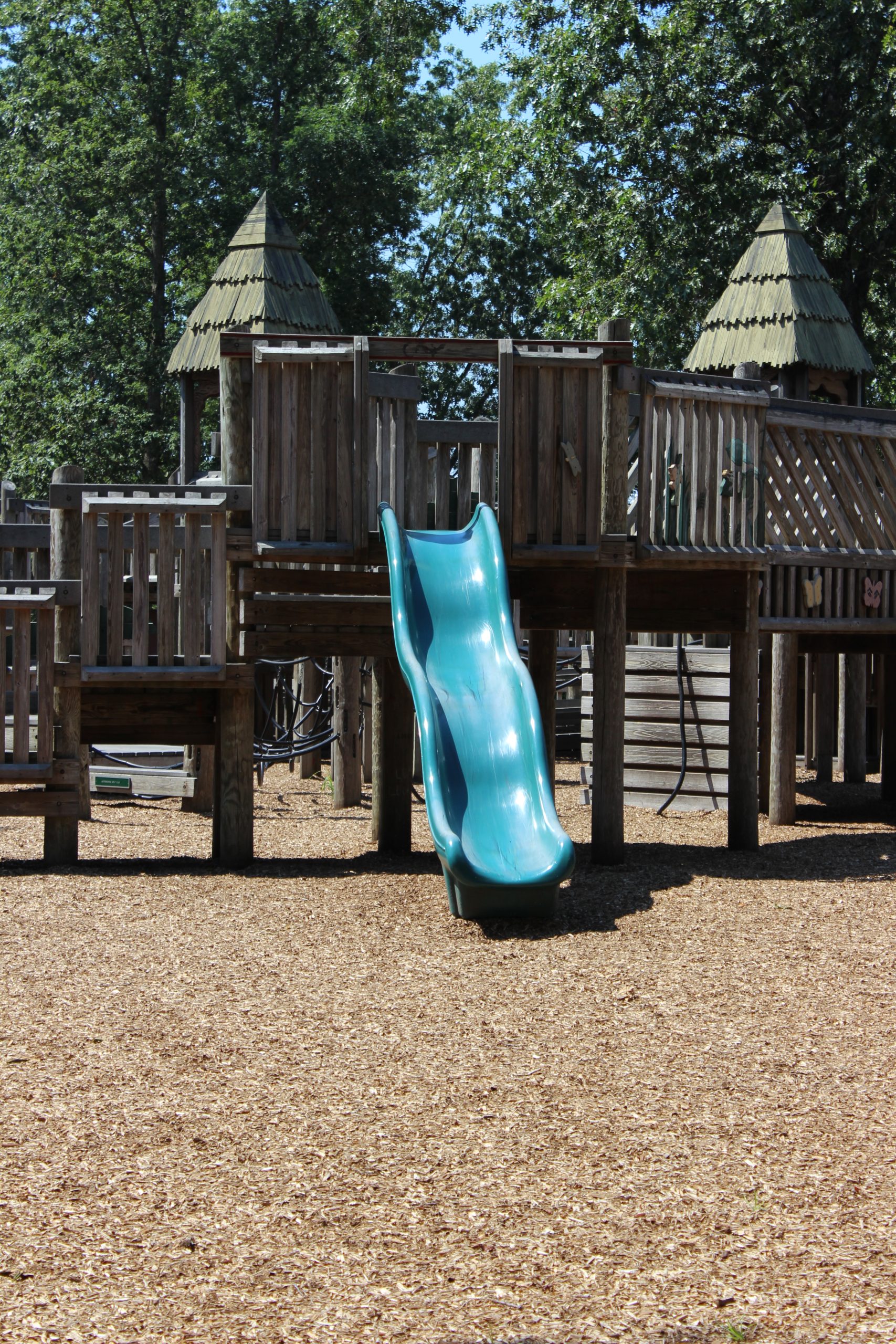 SLIDE - Green Wavy slide at Jackson Jungle Play Park Playground in Jackson NJ