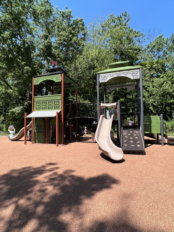 SLIDE slightly curvy slide 2 at Mindowaskin Park Playground in Westfield NJ