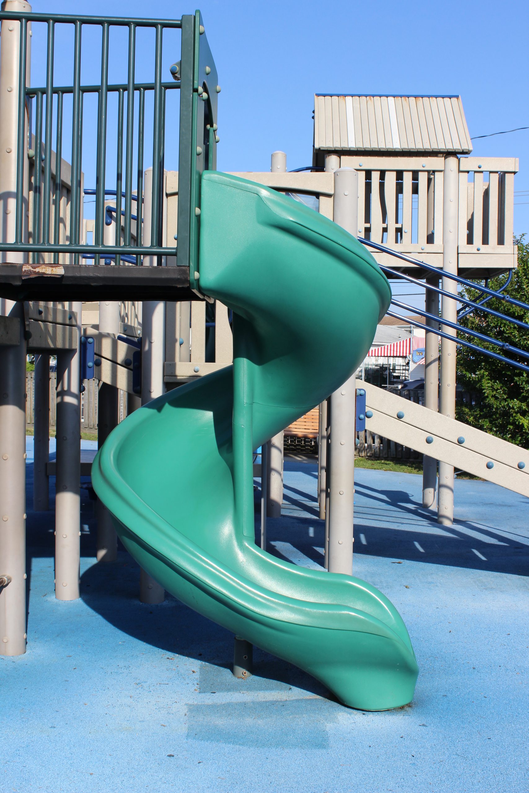 Sandcastle Park Playground in Ocean City NJ green twisting slide 1