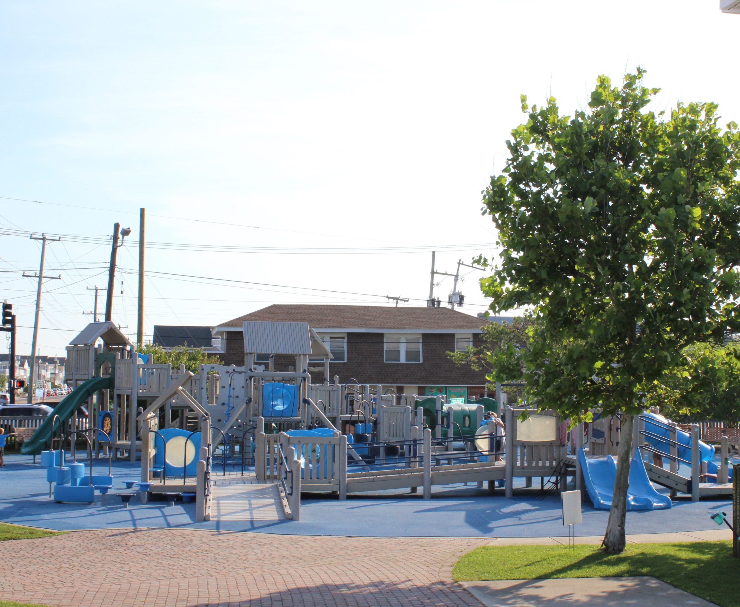 Sandcastle Park Playground in Ocean City NJ horizontal picture of front of both playgrounds GOOD