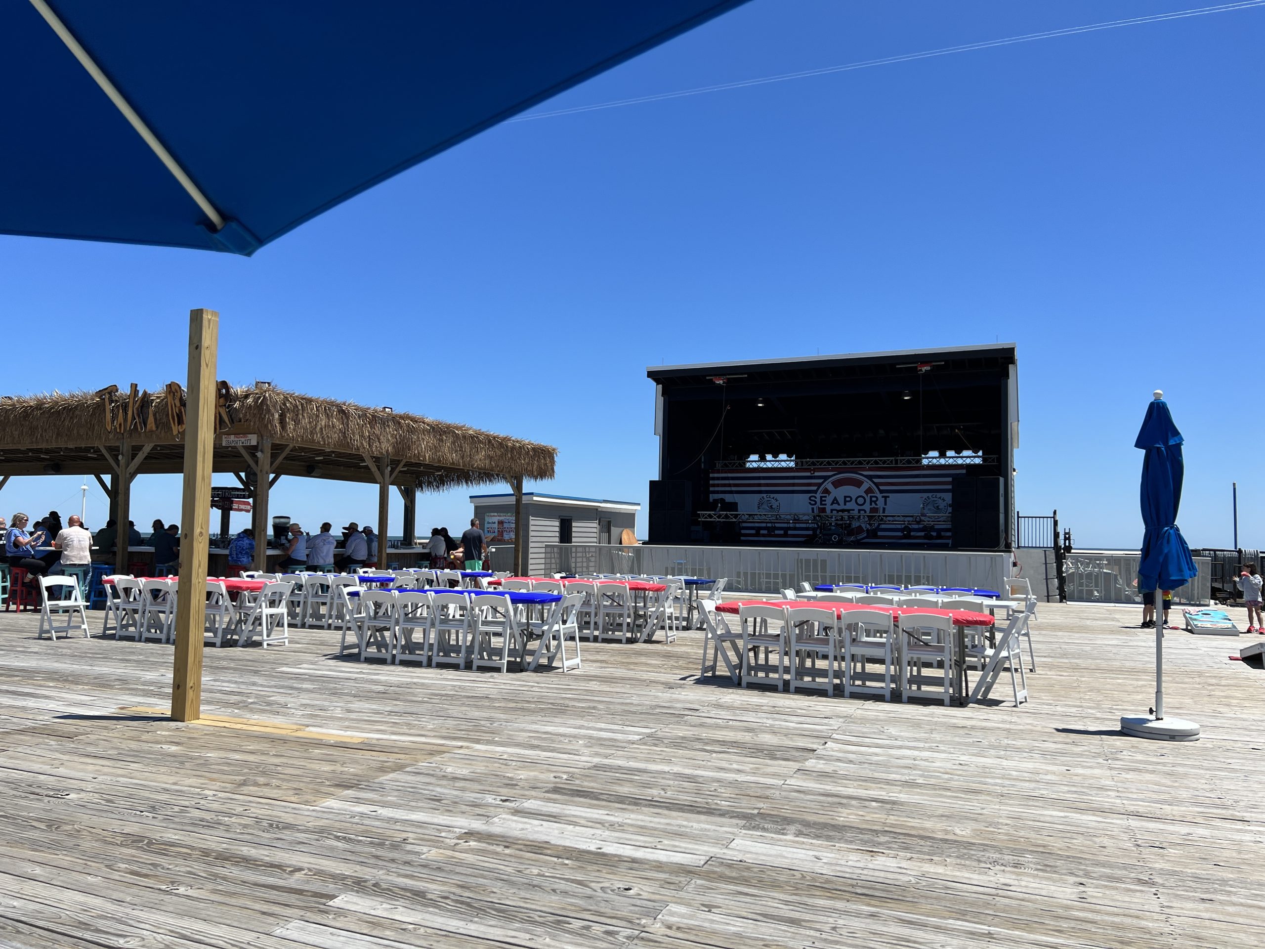 Seating at stage  Seaport Pier Restaurant in North Wildwood for kids