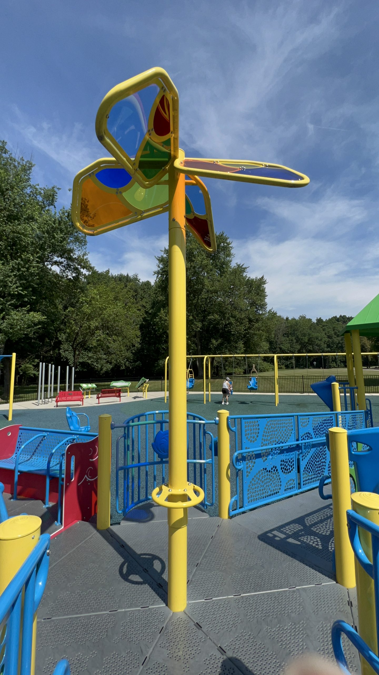 Shai Shacknai Memorial Park Playground in Wayne NJ Colorful spinner