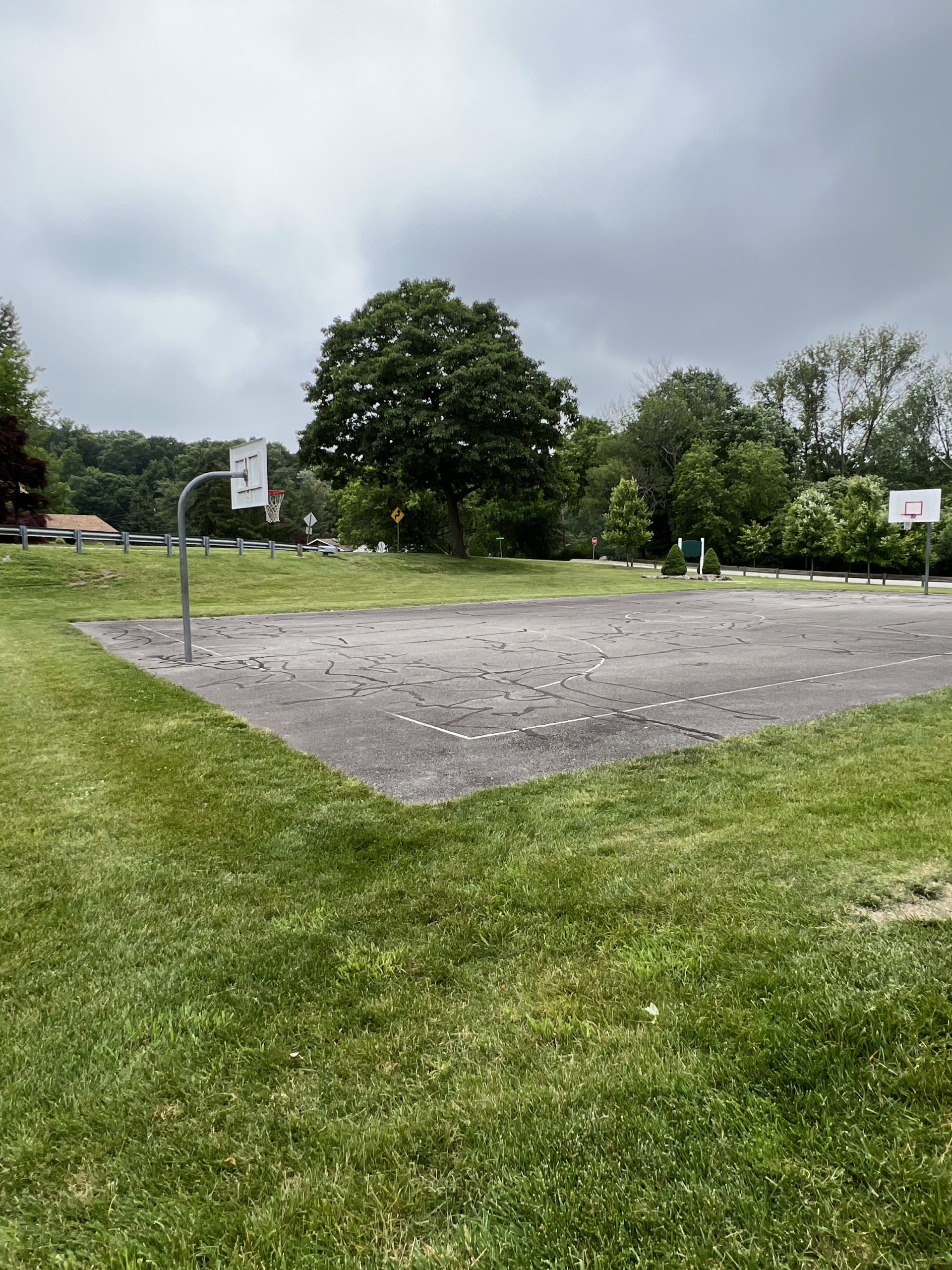 basketball court at C O Johnson Park in Byram Township NJ vertical